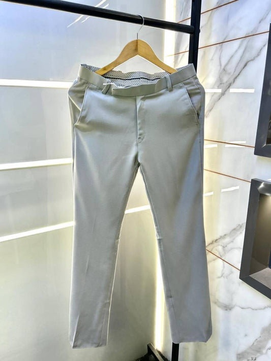 Balmain Premium Men's Slim Fit Stretch Lycra Trouser – Light Grey - Pihu Car Spa