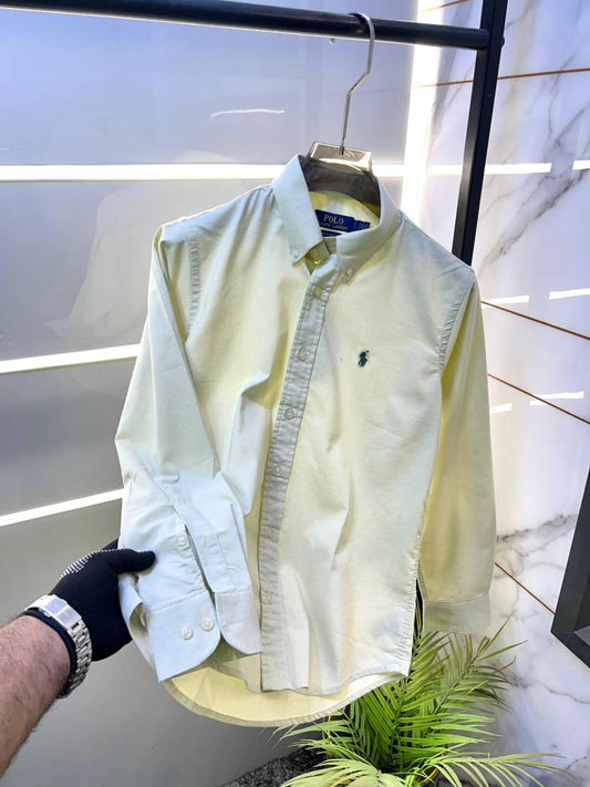 Polo Ralph Lauren Men's White Oxford Lycra Full Sleeve Casual Shirt - Pihu Car Spa